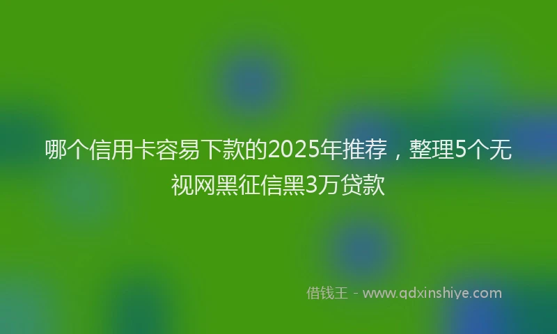 哪个信用卡容易下款的2025年推荐，整理5个无视网黑征信黑3万贷款