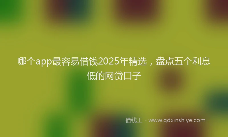 哪个app最容易借钱2025年精选，盘点五个利息低的网贷口子