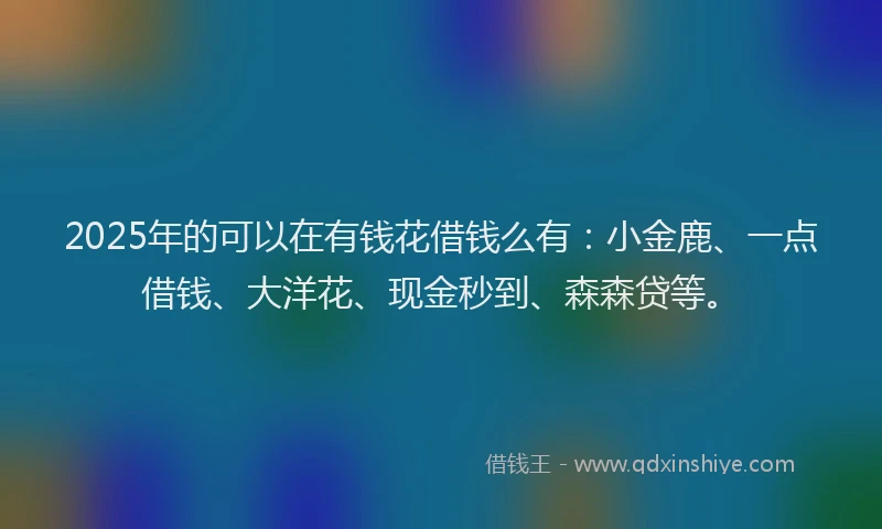 2025年的可以在有钱花借钱么有：小金鹿、一点借钱、大洋花、现金秒到、森森贷等。