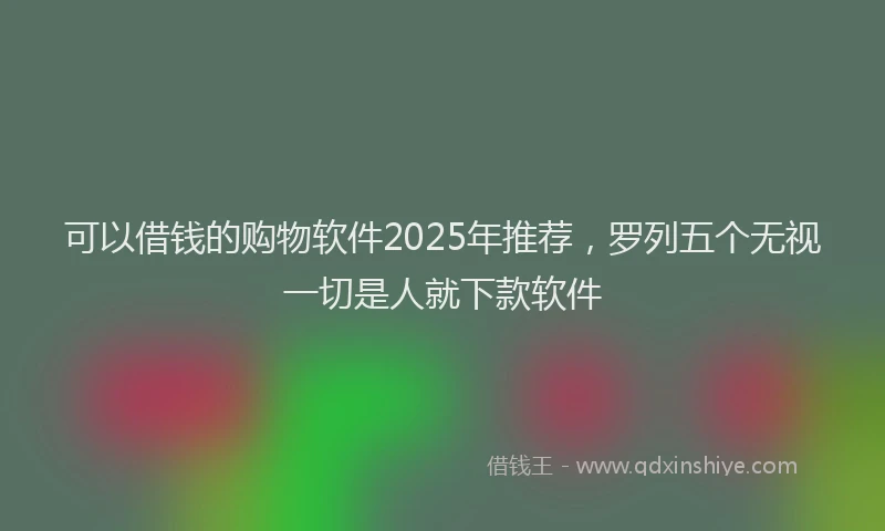 可以借钱的购物软件2025年推荐，罗列五个无视一切是人就下款软件