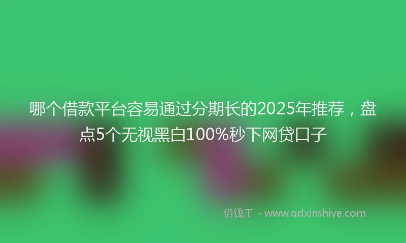 哪个借款平台容易通过分期长的2025年推荐,盘点5个无视黑白100%秒下网贷口子
