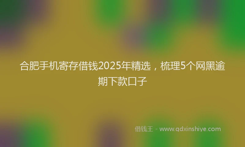 合肥手机寄存借钱2025年精选，梳理5个网黑逾期下款口子