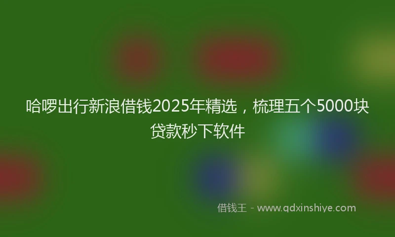 哈啰出行新浪借钱2025年精选，梳理五个5000块贷款秒下软件
