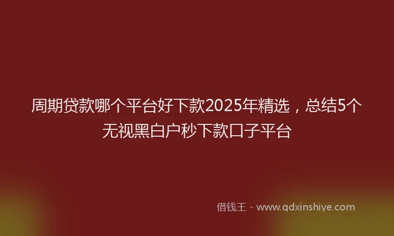 周期贷款哪个平台好下款2025年精选，总结5个无视黑白户秒下款口子平台