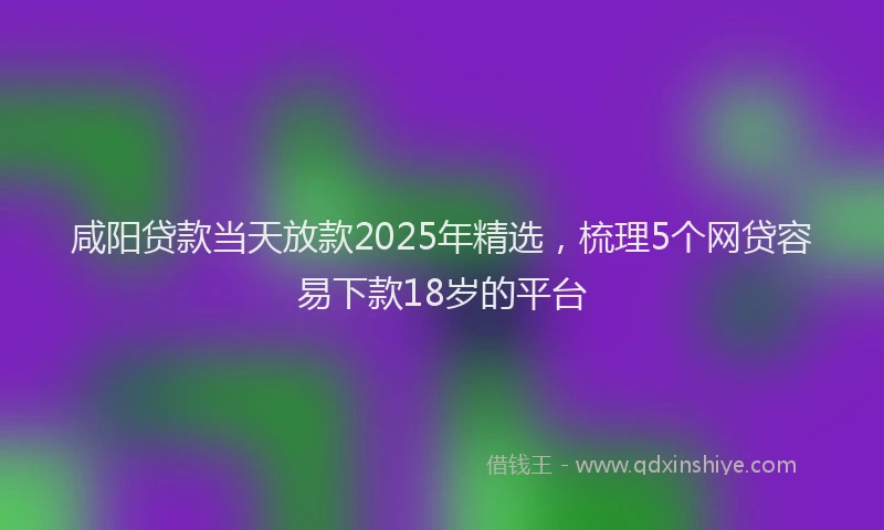咸阳贷款当天放款2025年精选,梳理5个网贷容易下款18岁的平台