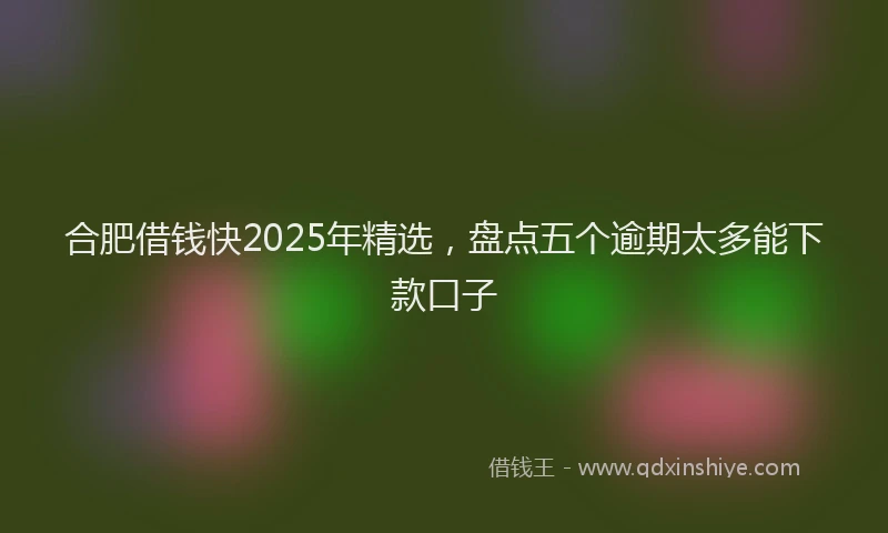 合肥借钱快2025年精选，盘点五个逾期太多能下款口子