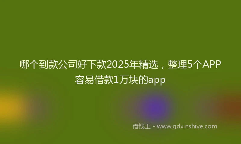 哪个到款公司好下款2025年精选，整理5个APP容易借款1万块的app