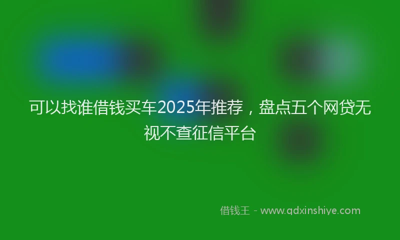 可以找谁借钱买车2025年推荐，盘点五个网贷无视不查征信平台