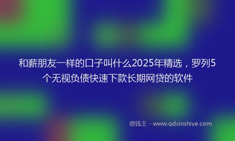 和薪朋友一样的口子叫什么2025年精选，罗列5个无视负债快速下款长期网贷的软件