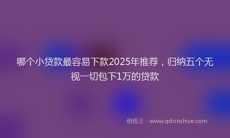 哪个小贷款最容易下款2025年推荐，归纳五个无视一切包下1万的贷款