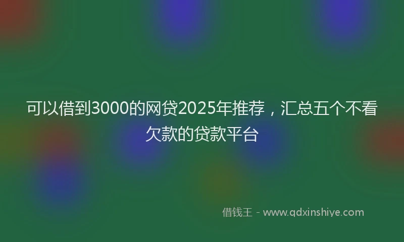 可以借到3000的网贷2025年推荐，汇总五个不看欠款的贷款平台