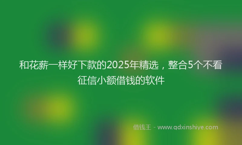 和花薪一样好下款的2025年精选,整合5个不看征信小额借钱的软件