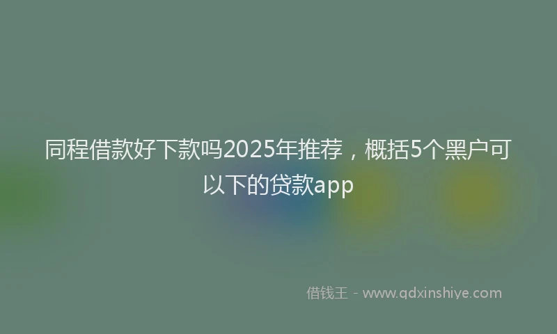 同程借款好下款吗2025年推荐，概括5个黑户可以下的贷款app