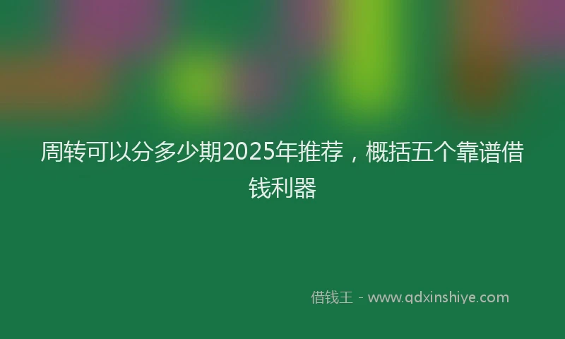 周转可以分多少期2025年推荐，概括五个靠谱借钱利器