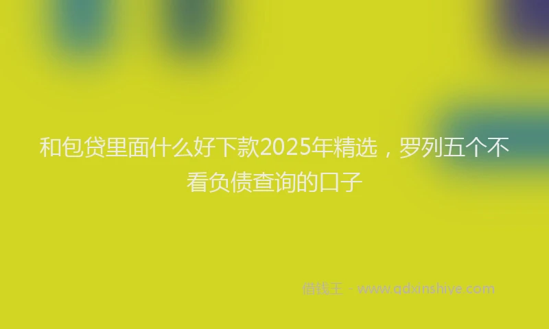 和包贷里面什么好下款2025年精选，罗列五个不看负债查询的口子