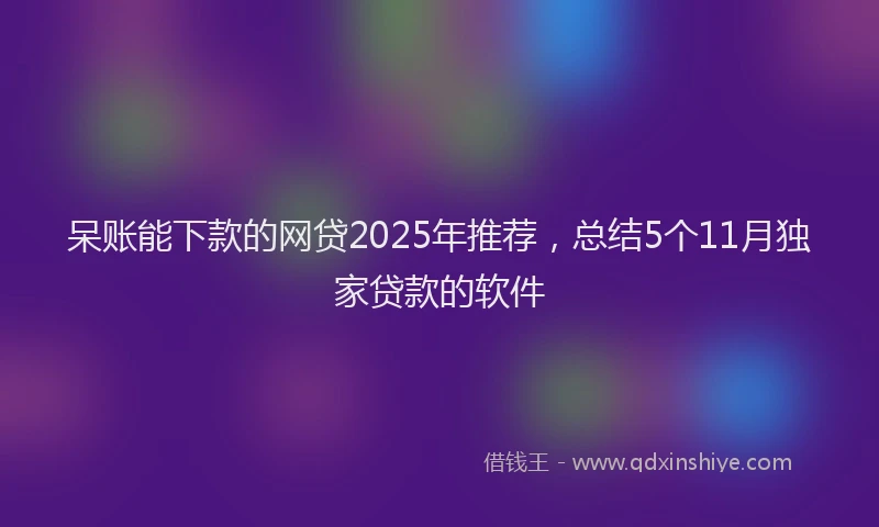 呆账能下款的网贷2025年推荐，总结5个11月独家贷款的软件