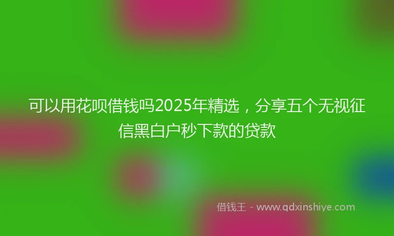可以用花呗借钱吗2025年精选，分享五个无视征信黑白户秒下款的贷款