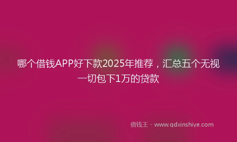 哪个借钱APP好下款2025年推荐，汇总五个无视一切包下1万的贷款