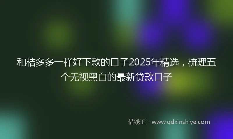 和桔多多一样好下款的口子2025年精选，梳理五个无视黑白的最新贷款口子