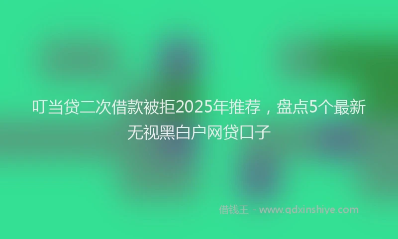 叮当贷二次借款被拒2025年推荐，盘点5个最新无视黑白户网贷口子