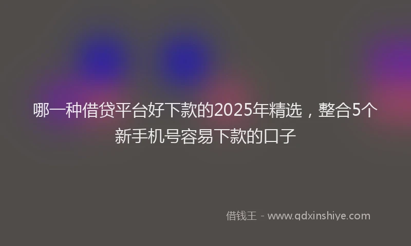 哪一种借贷平台好下款的2025年精选，整合5个新手机号容易下款的口子