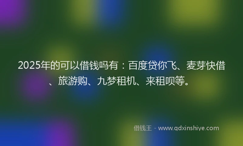 2025年的可以借钱吗有：百度贷你飞、麦芽快借、旅游购、九梦租机、来租呗等。