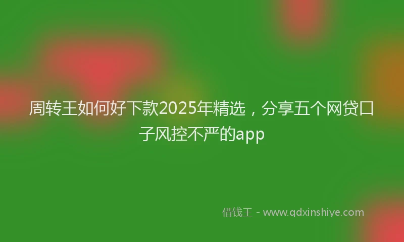 周转王如何好下款2025年精选，分享五个网贷口子风控不严的app