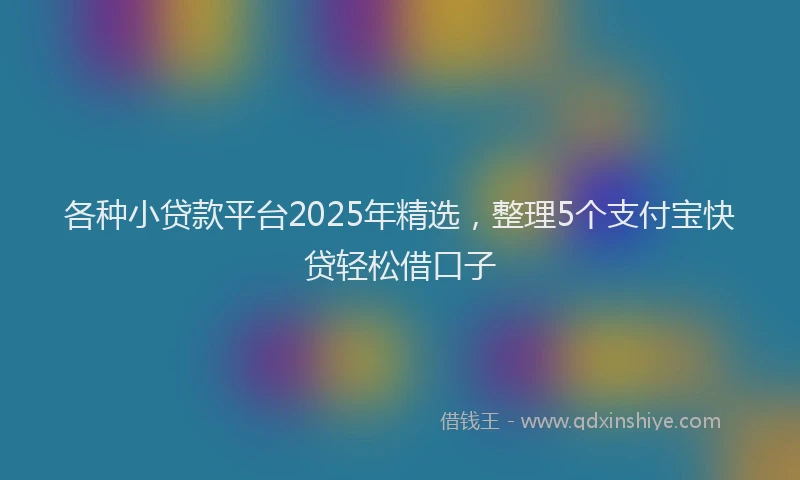 各种小贷款平台2025年精选，整理5个支付宝快贷轻松借口子