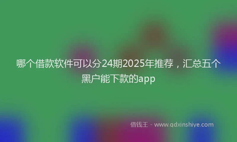 哪个借款软件可以分24期2025年推荐，汇总五个黑户能下款的app