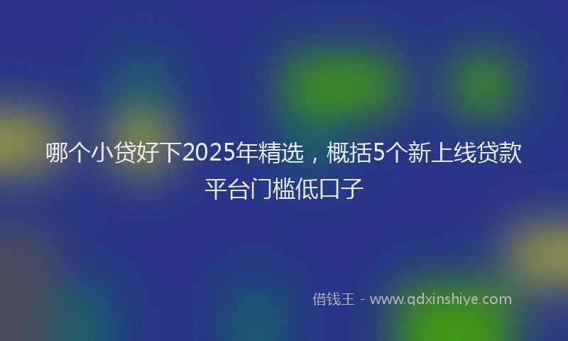哪个小贷好下2025年精选,概括5个新上线贷款平台门槛低口子