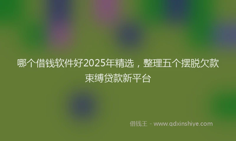 哪个借钱软件好2025年精选，整理五个摆脱欠款束缚贷款新平台