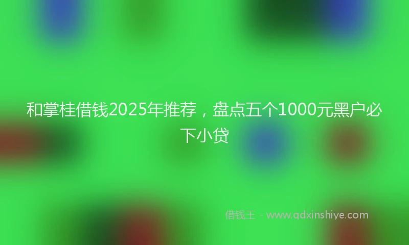 和掌桂借钱2025年推荐，盘点五个1000元黑户必下小贷