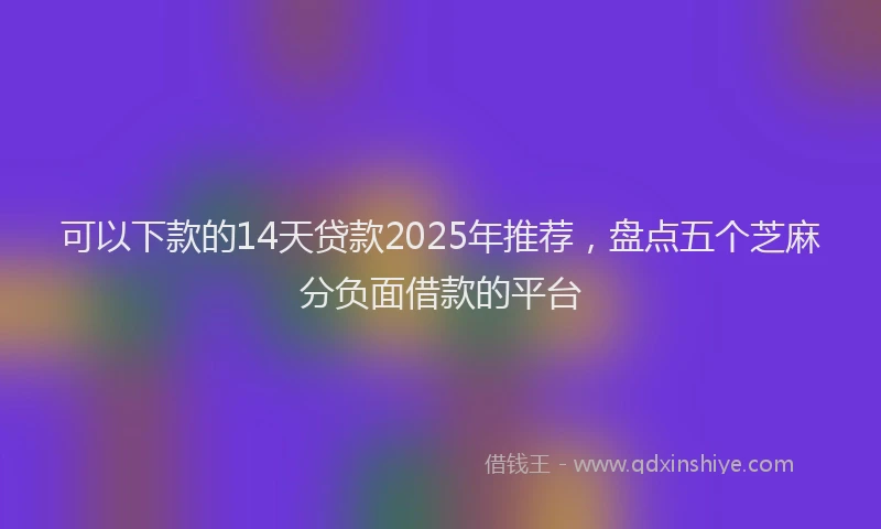 可以下款的14天贷款2025年推荐，盘点五个芝麻分负面借款的平台