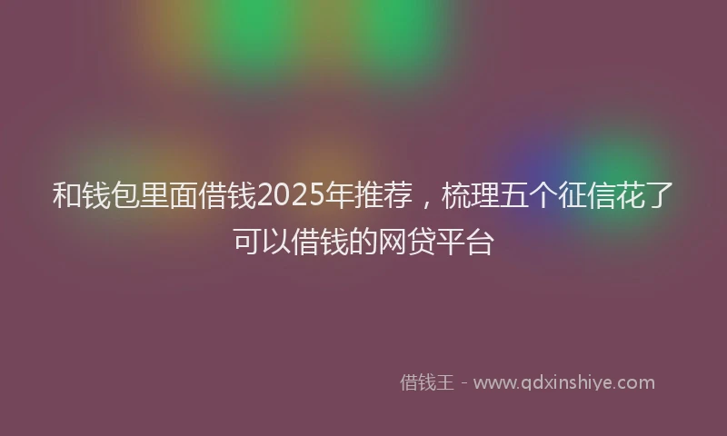 和钱包里面借钱2025年推荐，梳理五个征信花了可以借钱的网贷平台