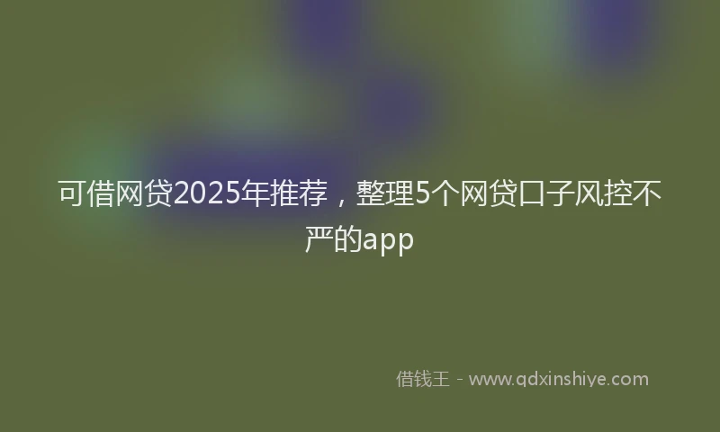 可借网贷2025年推荐，整理5个网贷口子风控不严的app