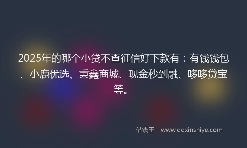 2025年的哪个小贷不查征信好下款有:有钱钱包、小鹿优选、秉鑫商城、现金秒到融、哆哆贷宝等。