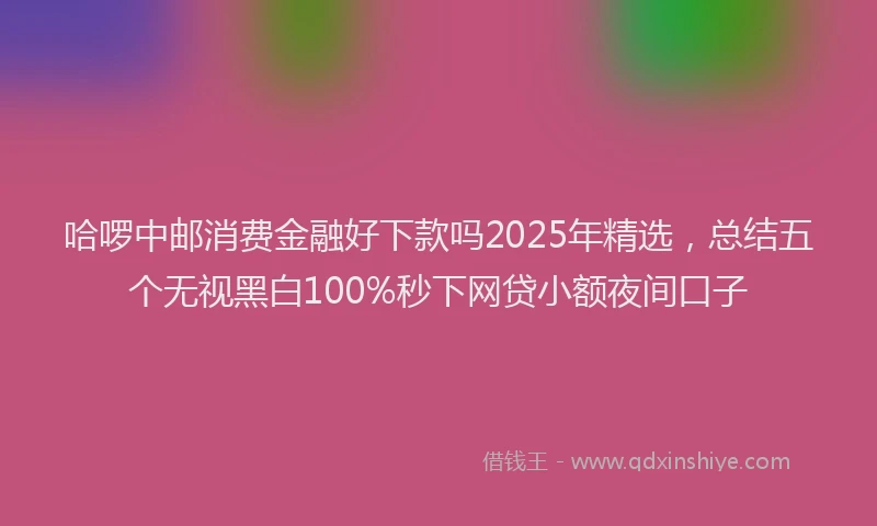 哈啰中邮消费金融好下款吗2025年精选，总结五个无视黑白100%秒下网贷小额夜间口子