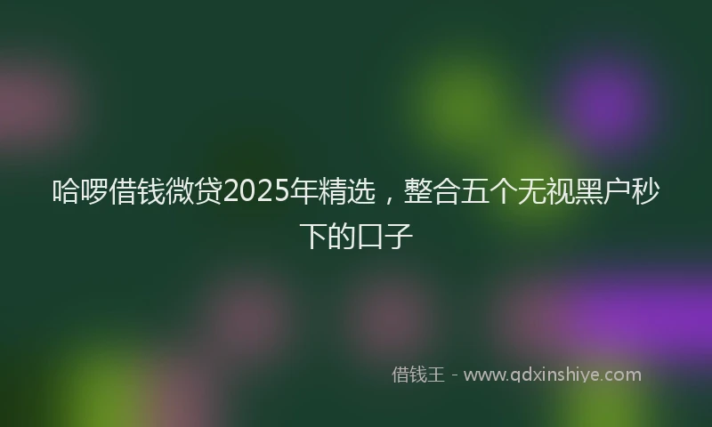 哈啰借钱微贷2025年精选，整合五个无视黑户秒下的口子