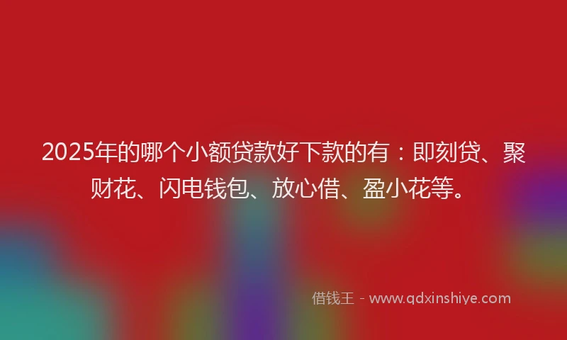 2025年的哪个小额贷款好下款的有：即刻贷、聚财花、闪电钱包、放心借、盈小花等。