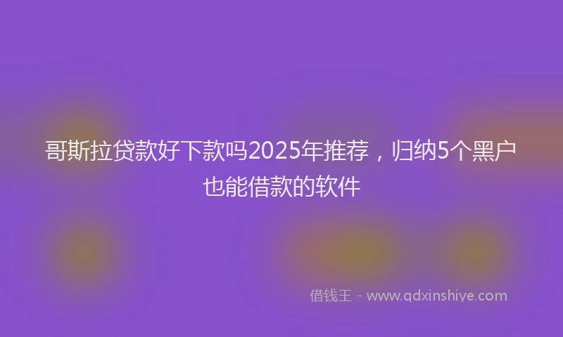 哥斯拉贷款好下款吗2025年推荐，归纳5个黑户也能借款的软件