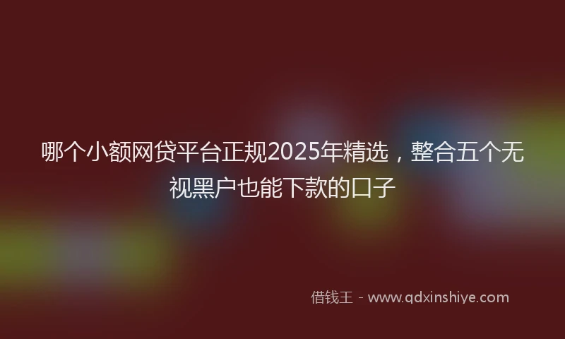哪个小额网贷平台正规2025年精选，整合五个无视黑户也能下款的口子