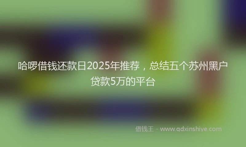 哈啰借钱还款日2025年推荐，总结五个苏州黑户贷款5万的平台