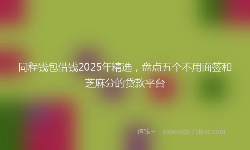 同程钱包借钱2025年精选，盘点五个不用面签和芝麻分的贷款平台