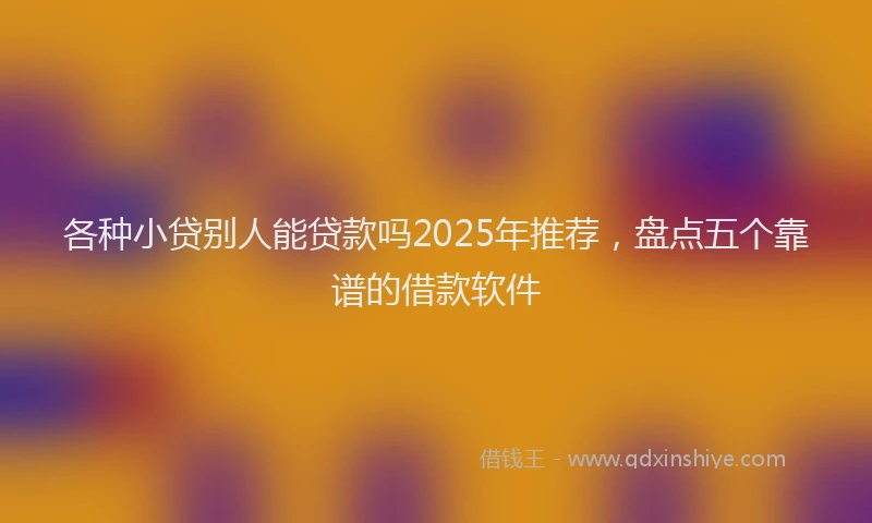 各种小贷别人能贷款吗2025年推荐，盘点五个靠谱的借款软件