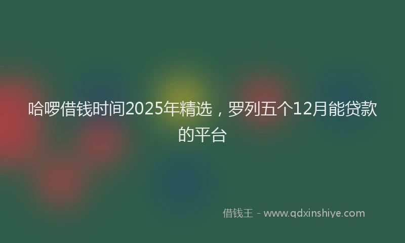 哈啰借钱时间2025年精选，罗列五个12月能贷款的平台