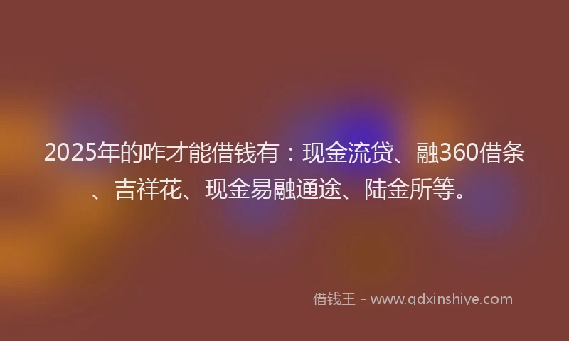 2025年的咋才能借钱有：现金流贷、融360借条、吉祥花、现金易融通途、陆金所等。