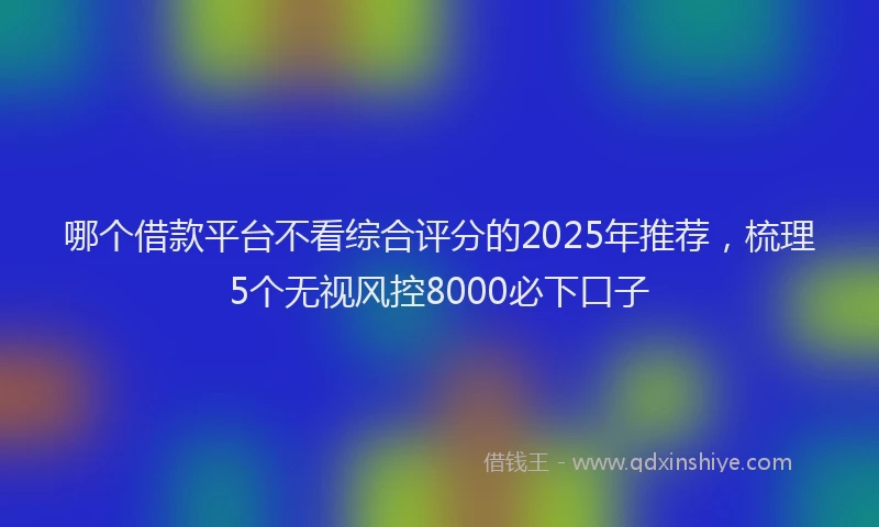 哪个借款平台不看综合评分的2025年推荐,梳理5个无视风控8000必下口子