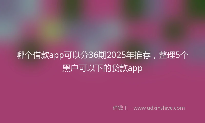 哪个借款app可以分36期2025年推荐,整理5个黑户可以下的贷款app
