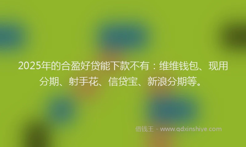 2025年的合盈好贷能下款不有：维维钱包、现用分期、射手花、信贷宝、新浪分期等。