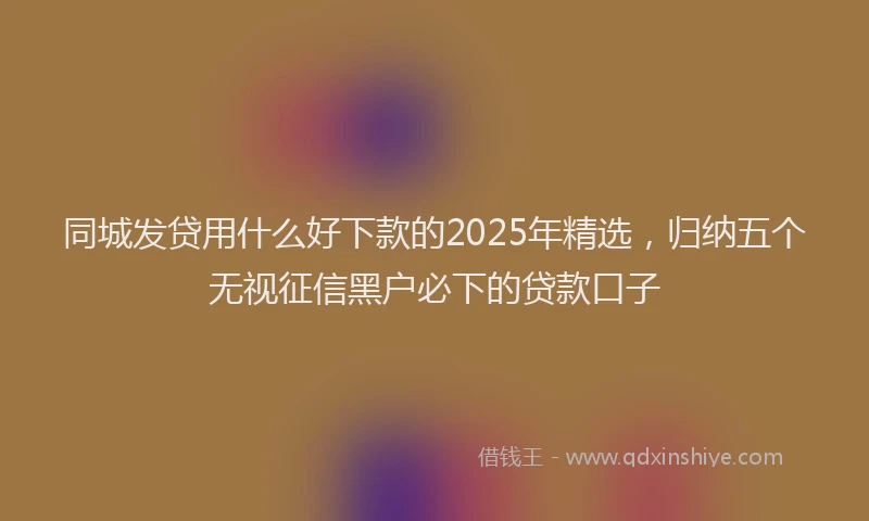 同城发贷用什么好下款的2025年精选，归纳五个无视征信黑户必下的贷款口子